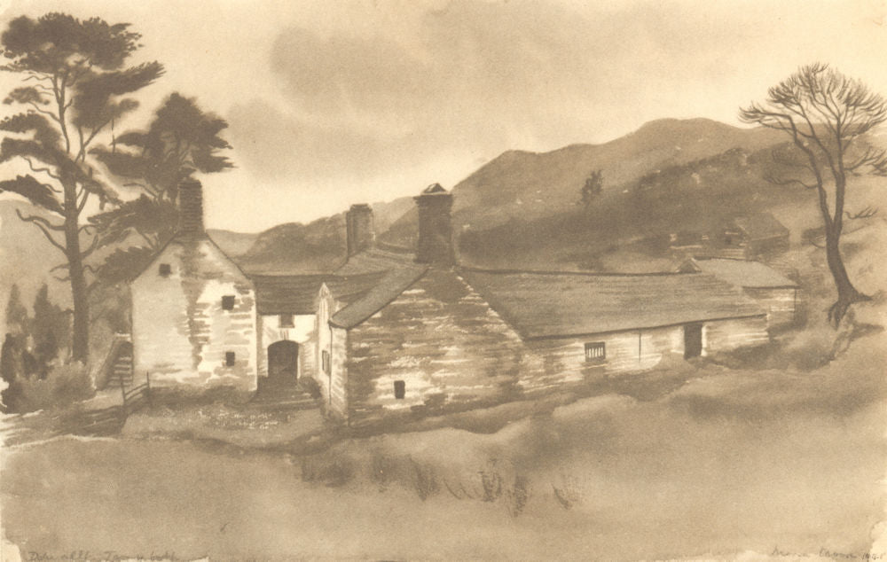 WALES. Ddu Allt. By Mona Moore 1948 old vintage print picture